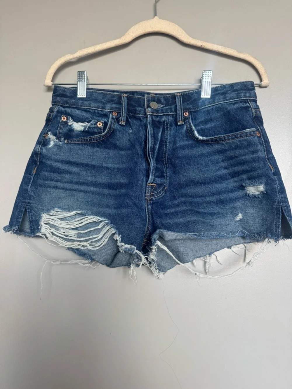 GRLFRND Cindy High-Rise Jean Shorts in Babylon Blue Size 27